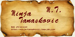 Minja Tanasković vizit kartica